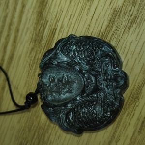Carved Black Obsidian Necklace